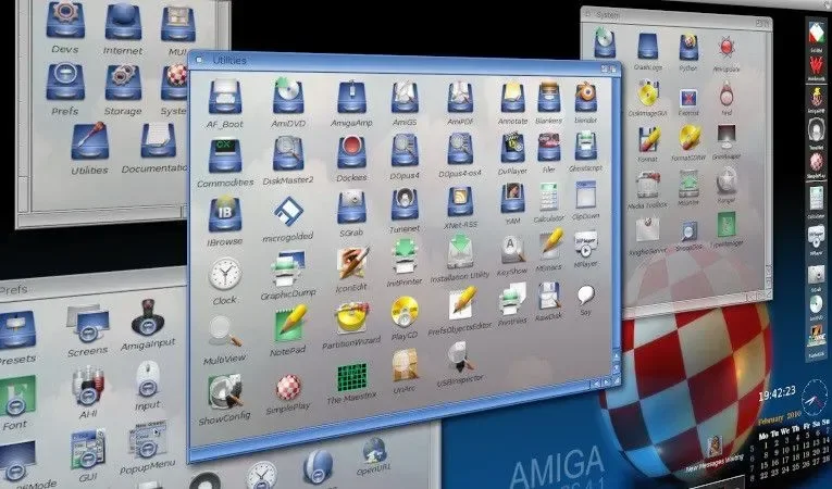 Amiga desktop with application icons