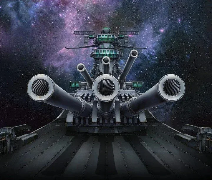Science fiction vehicle illustration in space